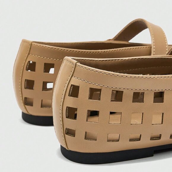 Brown Elegant Vintage Women's Mary Jane Flat Shoes - Picture 7 of 10